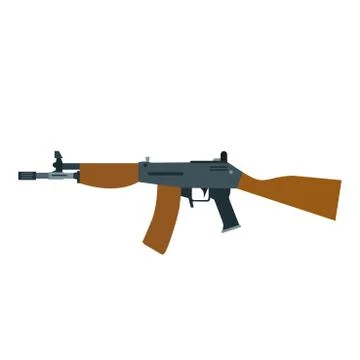 Rifle assault gun vector machine illustration weapon automatic military isola 库存插图