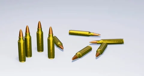Rifle bullet 3d render Video stock 201317313