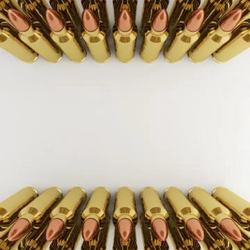 Rifle Bullets in rows Stock Illustration