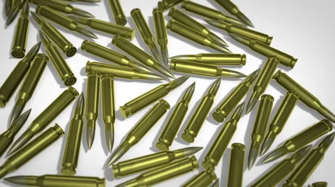 Rifle bullets in united states shape. war and violence Stock Footage 41848448