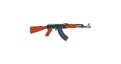 Rifle gun assault vector weapon machine military icon illustration. Army isolate Stock Footage 141726234