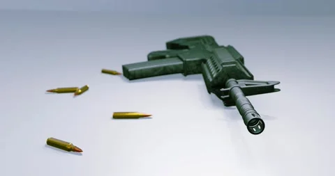 Rifle gun dropping for control or violence Video stock 201509049