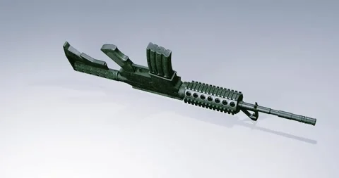 Rifle gun dropping for control or violence Video stock 201509190