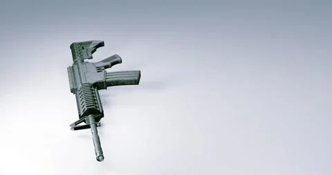 Rifle gun dropping for control or violence Video stock 201509246