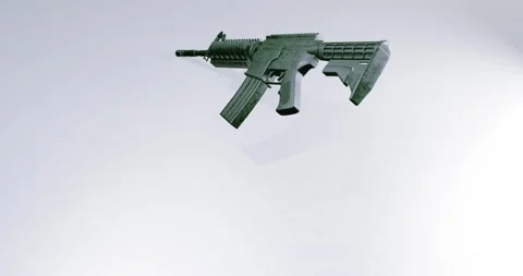 Rifle gun dropping for control or violence Stock Footage 201509335