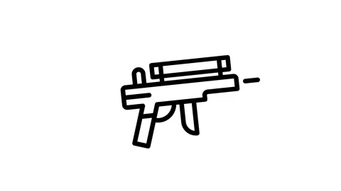 Rifle icon with scope animation isolated on white background Stock Footage 340054125