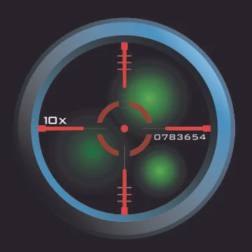 Rifle scope sight in night view 스톡 일러스트