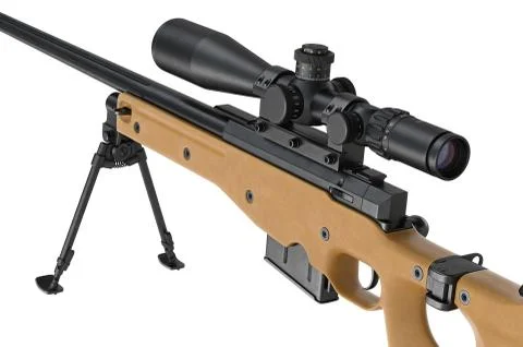 Rifle sniper optical scope, close view Stock Illustration