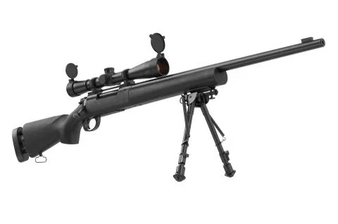 Rifle sniper with optical scope weapon Stock Illustration