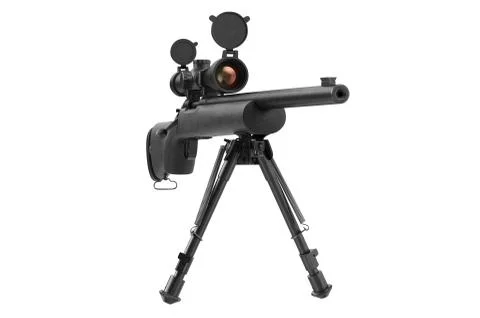 Rifle sniper optical weapon, front view Illustrazione stock