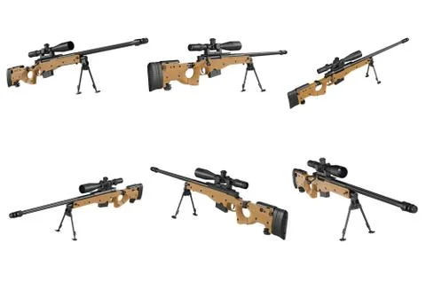 Rifle sniper weapon set Stock Illustration