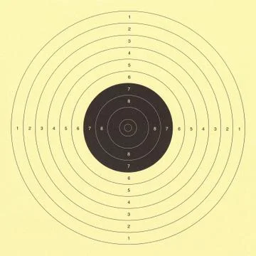 Rifle target with yellow background Stock Illustration