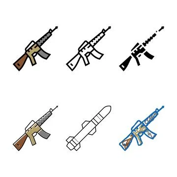 Rifle weapon color icon vector edition Stock Illustration