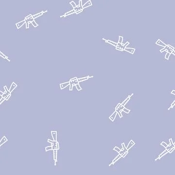 Rifle weapon line seamless pattern Stock Illustration
