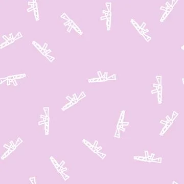 Rifle weapon line vector seamless pattern Stock Illustration