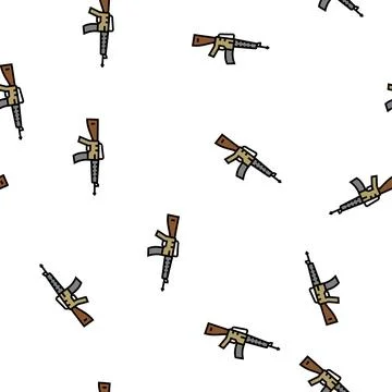 Rifle weapon vector seamless pattern Stock Illustration