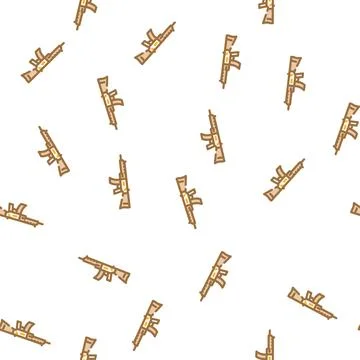 Rifle weapon vector seamless pattern Stock Illustration