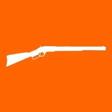 Rifle white icon . Stock Illustration