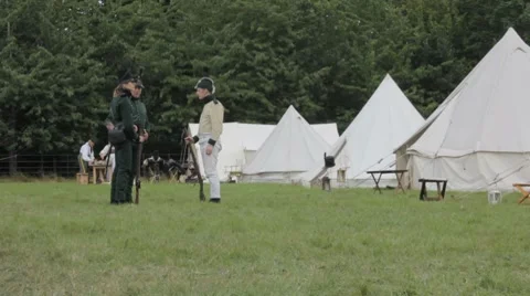 Riflemen in British camp Video stock 8508372