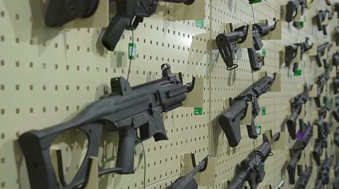 Rifles Shortened Automatic Rifles Sniper Rifles. the View From the Top Down on Stock Footage 68605410