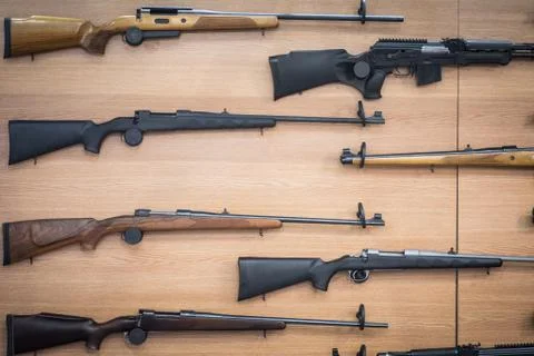 Rifles on a wall Stock Photos