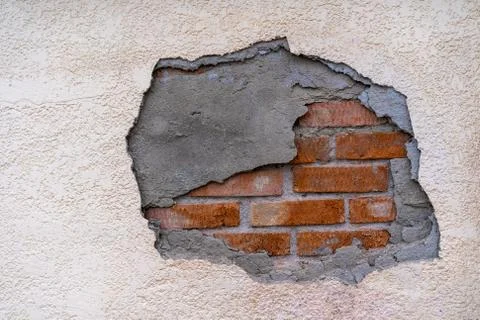 Rift in the wall as background and texture Stock Photos