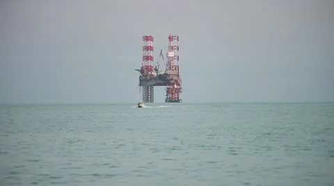 Rig drilling platform Stock Footage 10587953