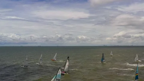 Rig Run Sailboat Race Stock Footage 204829056