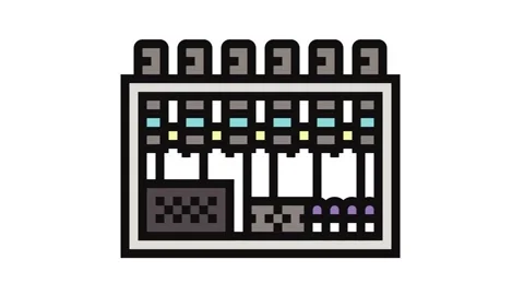 Rig setup cryptocurrency mining color icon animation Stock Footage 326109588