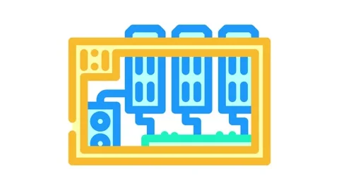 Rig setup cryptocurrency mining color icon animation 動画素材 327261141