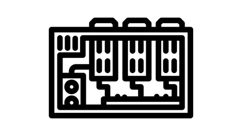 Rig setup cryptocurrency mining line icon animation 動画素材 326753241