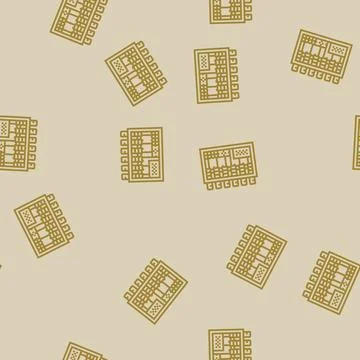 Rig setup cryptocurrency mining line seamless pattern Stock Illustration