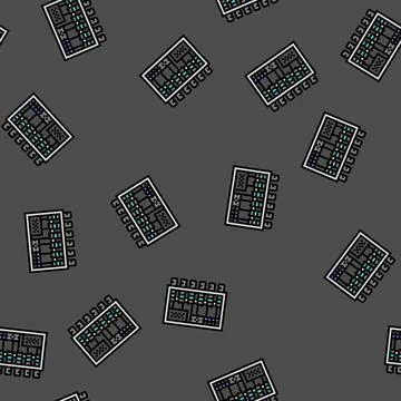 Rig setup cryptocurrency mining vector seamless pattern Stock Illustration