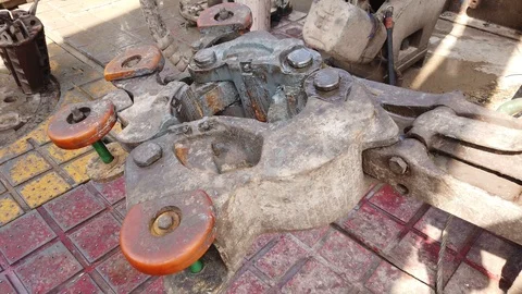 A rig tong on the rig floor Video stock 111177404