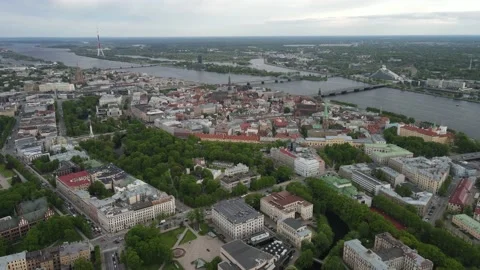 Riga aerial panorama Stock Footage 159280630