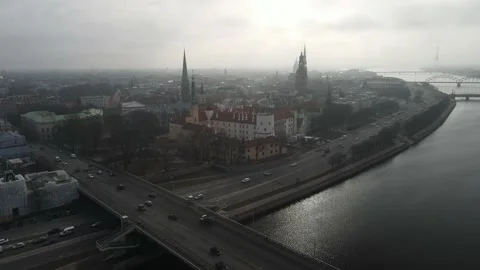 Riga aerial panorama Stock Footage 159281886