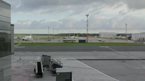 Riga airaport Stock Footage 12101092