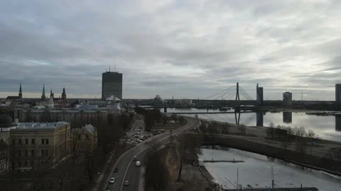 Riga bridge view Video stock 159281658