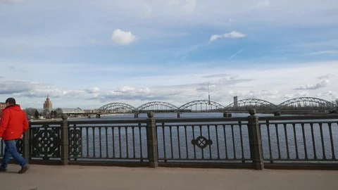 Riga Bridges Stock Footage 108396224