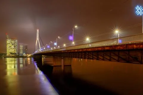 Riga. Cable-stayed bridge. Stock Photos