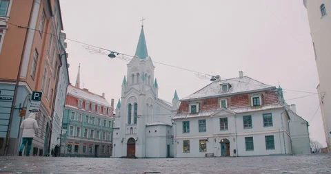 Riga Castle - Riga, Latvia (4K) [Slow Push Forward] Stock Footage 102263399