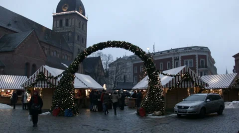 Riga at Christmas time Stock Footage 33463413