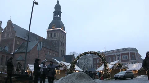 Riga at Christmas time Stock Footage 33463454
