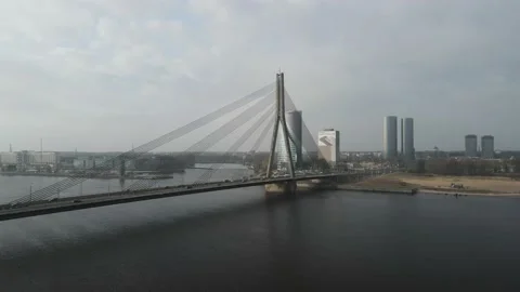 Riga city bridge Stock Footage 159281820