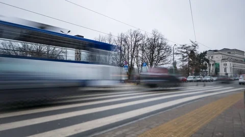 Riga city junction time lapse Stock Footage 88461681