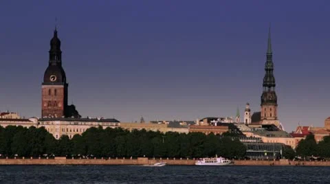 Riga City panorama Stock Footage 10917422