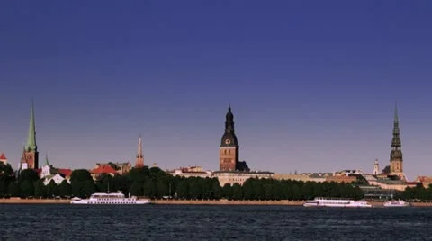 Riga City panorama Stock Footage 10917492