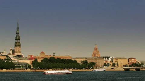 Riga City panorama Stock Footage 10917584