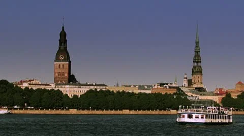 Riga City panorama Stock Footage 10917634
