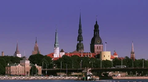 Riga City panorama Stock Footage 10917727